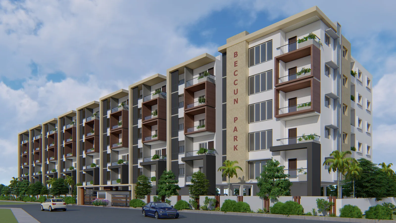 A render of the signed elevation along the street