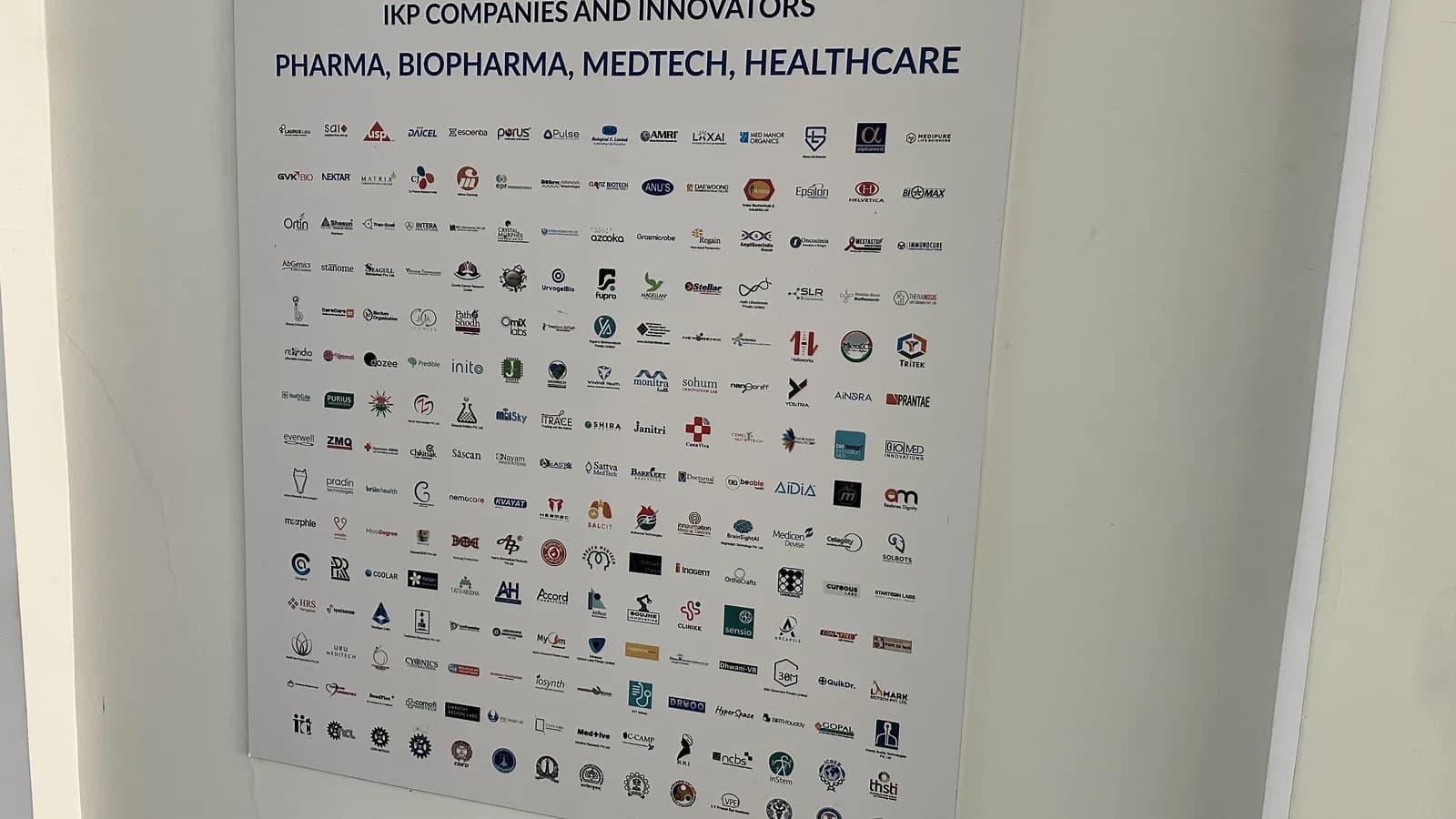 A wall panel carrying the logos of the park's member companies